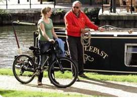 cycling on canal towpath